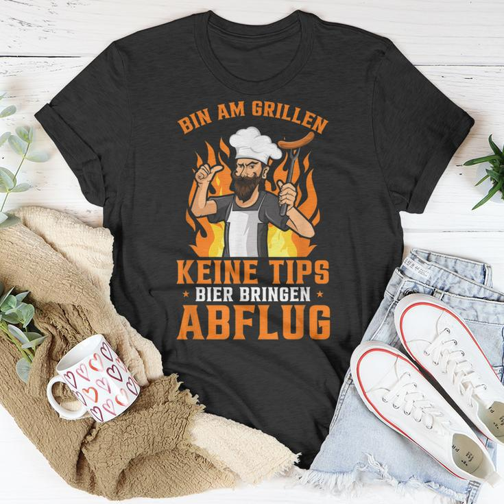 Herren Grill Barbecue Spruch Bbq Bin Am Grillen Abflug T-Shirt Lustige Geschenke