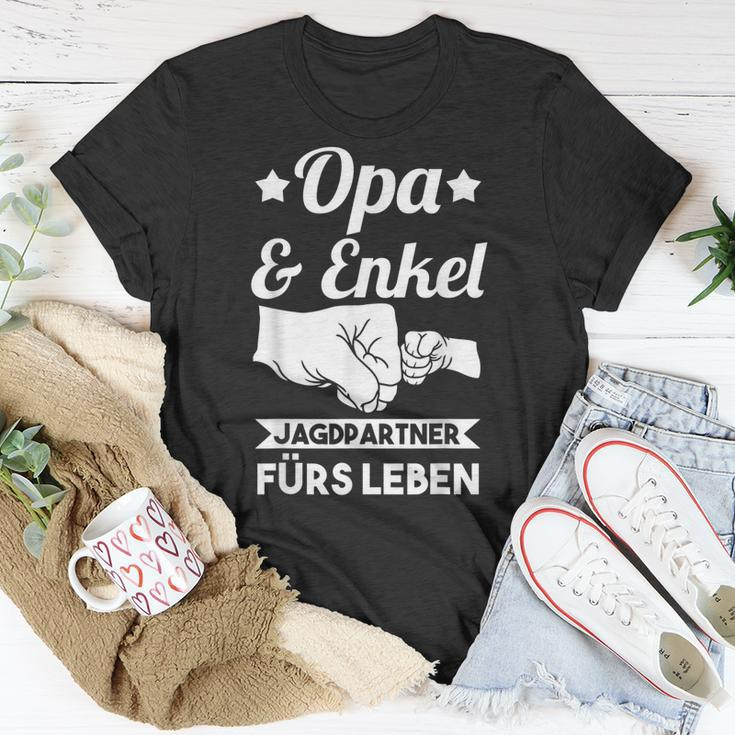 Herren Jäger Opa Und Enkel Jagdpartner Jagd T-Shirt Lustige Geschenke