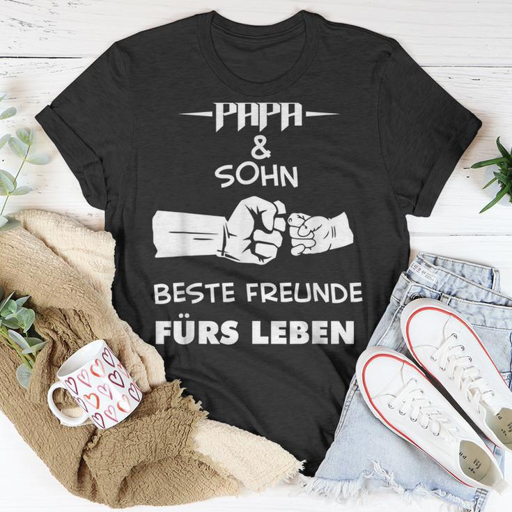 Herren Papa Vater Und Sohn Hände Geschenk Vatertag Geburtstag T-Shirt Lustige Geschenke