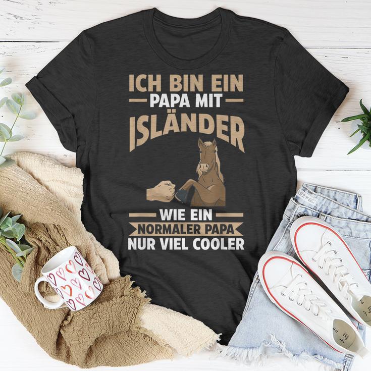 Herren Pferd Isländer Papa Vater Vatertag Reiter T-Shirt Lustige Geschenke