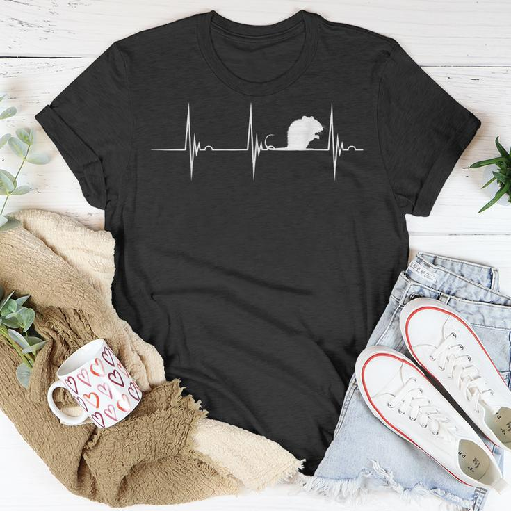 Herzschlag EKG Puls Ratte T-Shirt, Für Rattenbesitzer & -liebhaber Lustige Geschenke