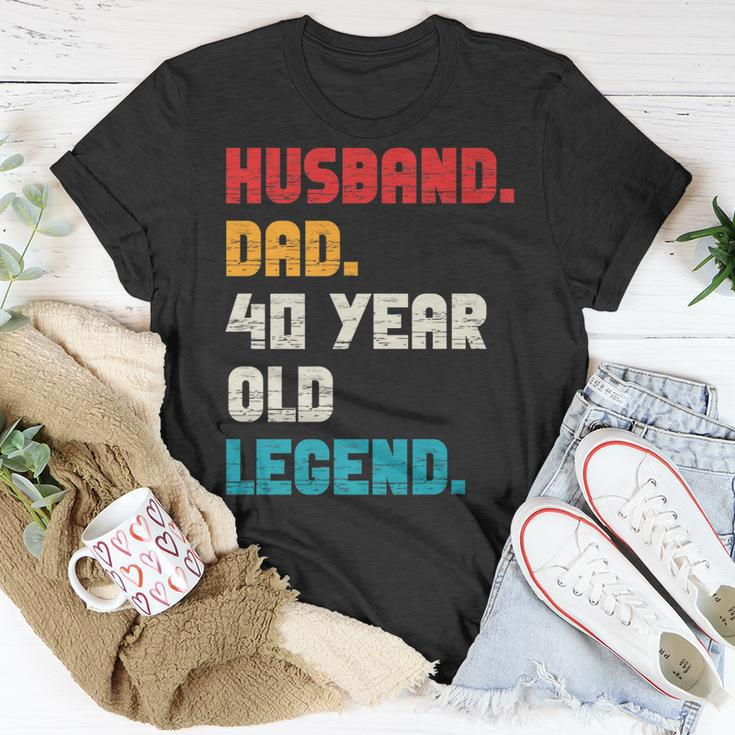 Mens Husband Dad 40-Year-Old Legend 40Th Birthday For Him T-Shirt Funny Gifts