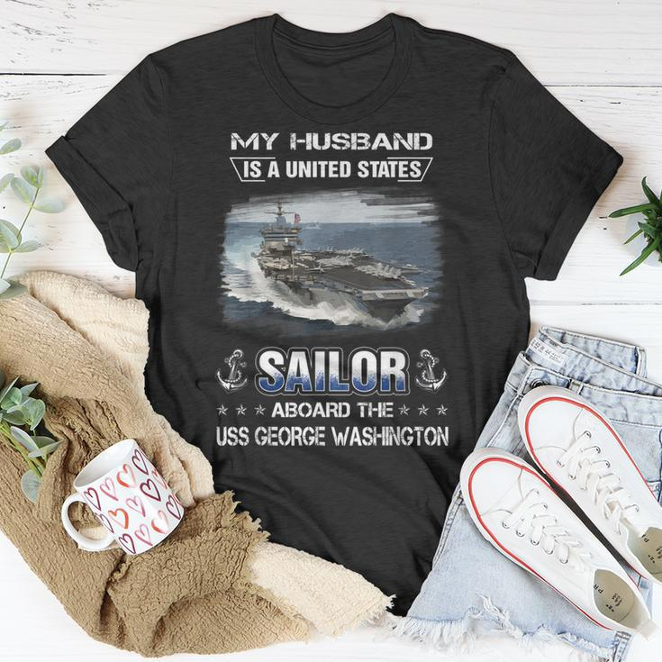 My Husband Is A Sailor Aboard Uss George Washington Cvn 73 T-Shirt Funny Gifts
