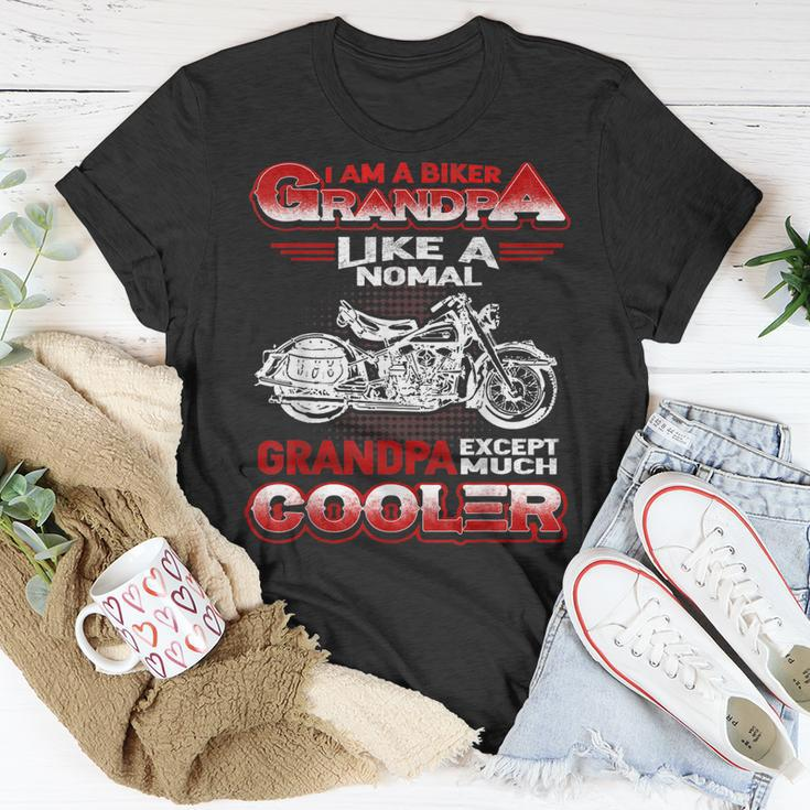 I Am A Biker Grandpa Cool Motorbike Chopper Gift Gift For Mens Unisex T-Shirt Unique Gifts
