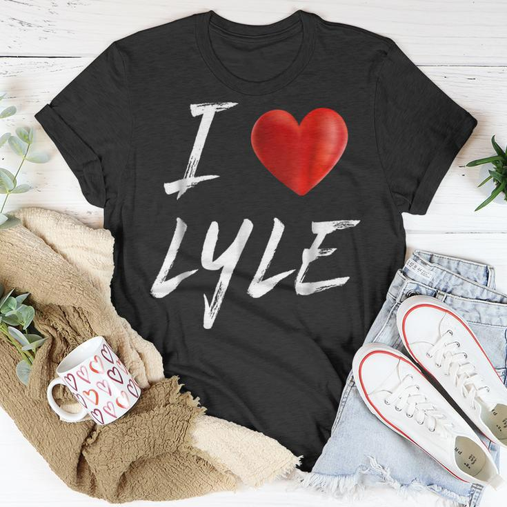 I Love Heart Lyle Family NameUnisex T-Shirt Funny Gifts