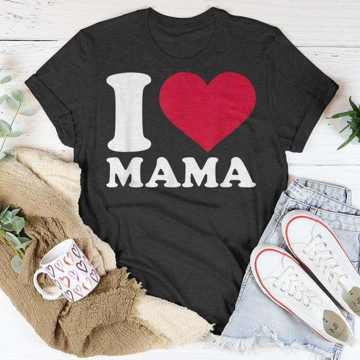 I Love Mama Schwarz T-Shirt, Herzmotiv zum Muttertag Lustige Geschenke