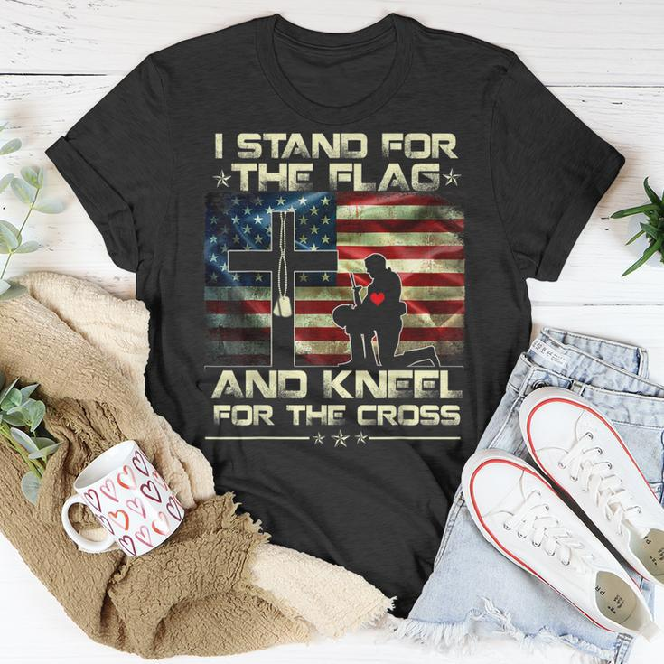 I Stand For The Flag And Kneel For The Cross Military Unisex T-Shirt Unique Gifts