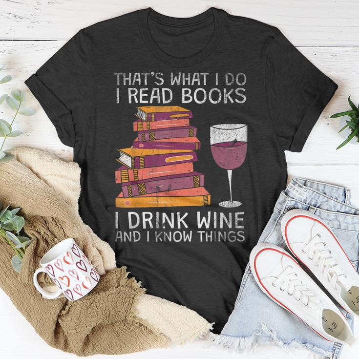 Was Ich Lese Bücher Trinke Wein T-Shirt Lustige Geschenke