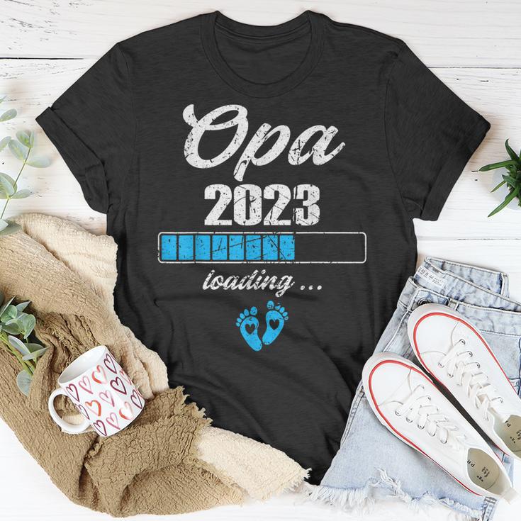 Ich Werde Opa 2023 Loading Schwangerschaft Verkündung V2 T-Shirt Lustige Geschenke