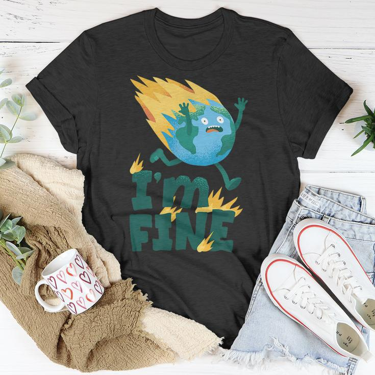 Im Fine Climate Change Burning Earth Day 2023 Activism Unisex T-Shirt Unique Gifts