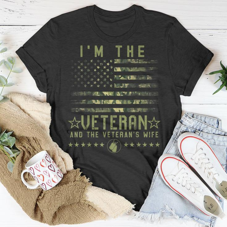 Im The Veteran And The Veterans Wife Veterans Day Military Unisex T-Shirt Unique Gifts