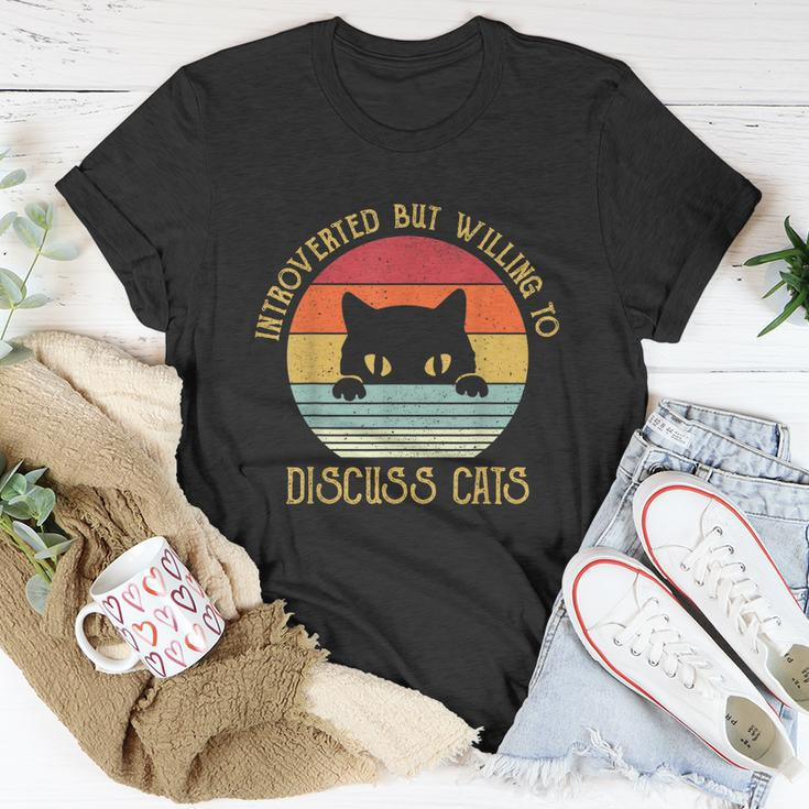 Introverted But Willing To Discuss CatsShirts Unisex T-Shirt Unique Gifts