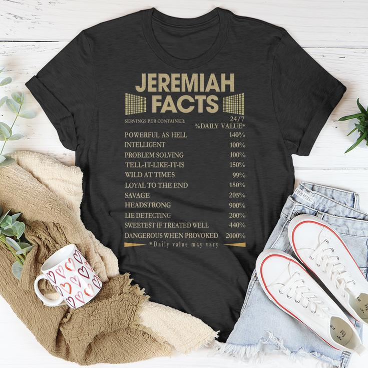 Jeremiah Name Gift Jeremiah Facts Unisex T-Shirt Funny Gifts