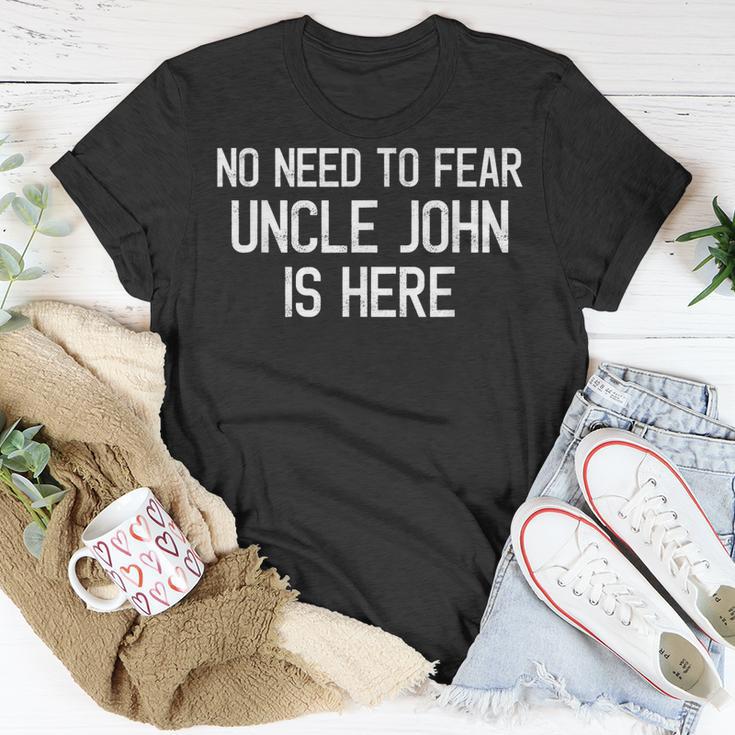 Keine Angst Onkel John Ist Hier Stolzer Familienname T-Shirt Lustige Geschenke