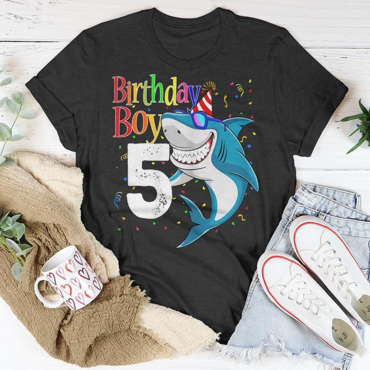 Kids 5Th Birthday Boy Shark Shirts Jaw-Some Five Shirt Boys Unisex T-Shirt Unique Gifts