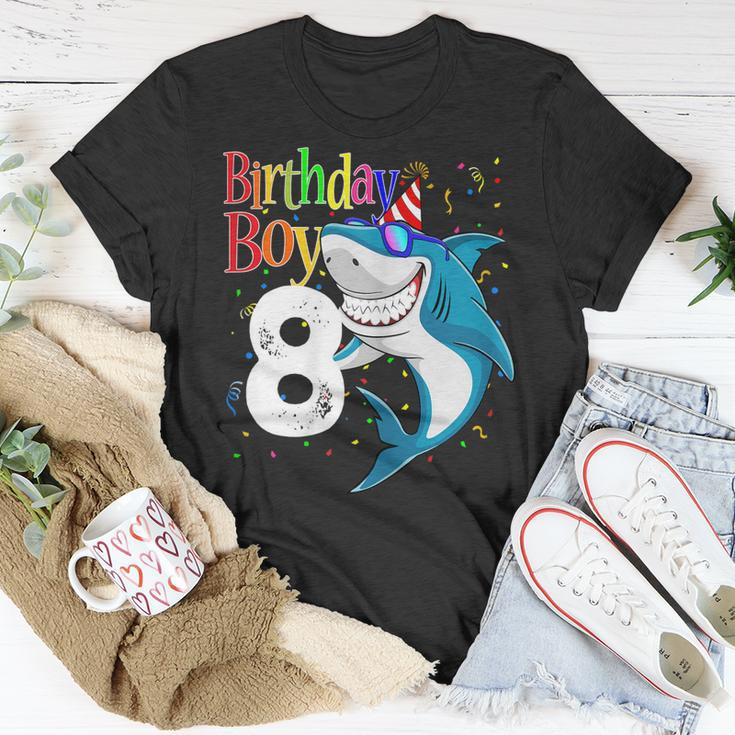 Kids 8Th Birthday Boy Shark Shirts Jaw-Some Eight Shirt Boys Unisex T-Shirt Unique Gifts