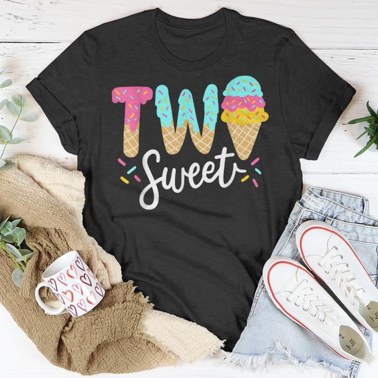 Kids Funny Kids Two Sweet Ice Cream Girls 2Nd Birthday Unisex T-Shirt Unique Gifts