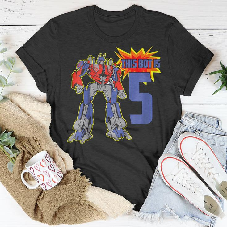 Kids Kids 5Th Birthday Bot Robot For 5 Yr Old Boys Girls Unisex T-Shirt Unique Gifts