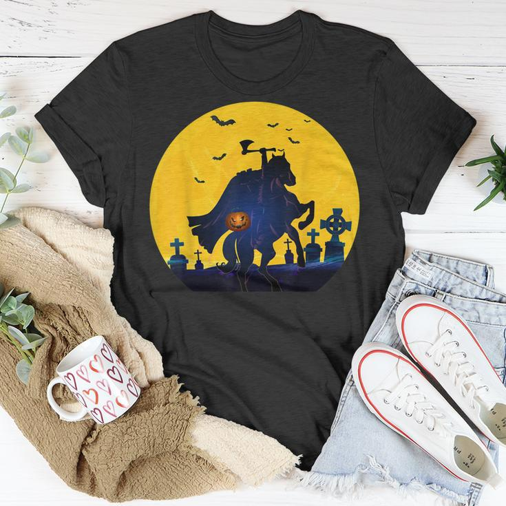 Klassisches Retro- „Kopfloser Reiter“ Sleepy Holloween Moon T-Shirt Lustige Geschenke