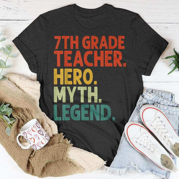 Lehrer Der 7 Klasse Held Mythos Legende Vintage-Lehrertag T-Shirt Lustige Geschenke