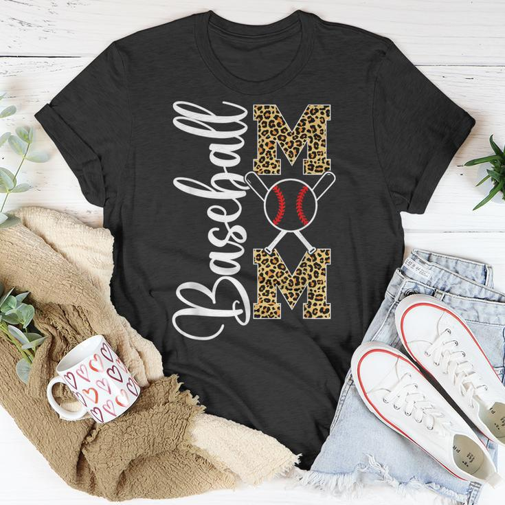 Leopard Baseball Softball Mom Mothers Day Funny Mom Life Unisex T-Shirt Unique Gifts
