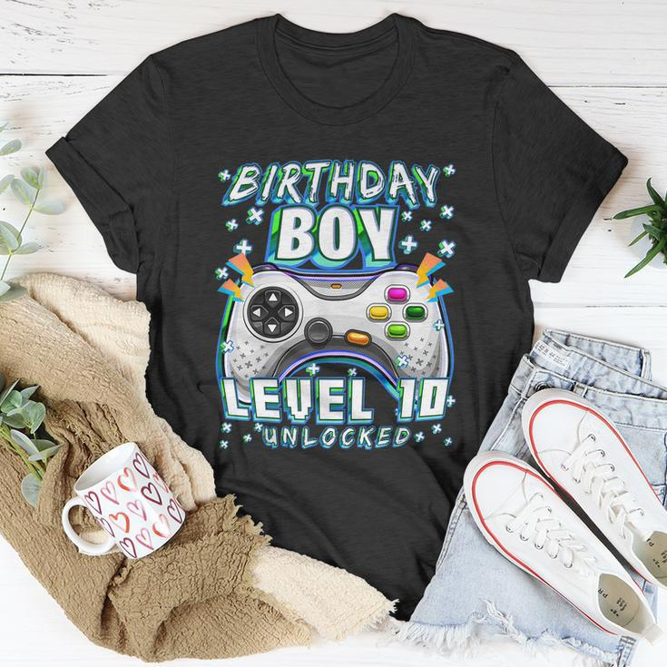 Level 10 Unlocked Video Game 10Th Birthday Gamer Boys Tshirt Unisex T-Shirt Unique Gifts