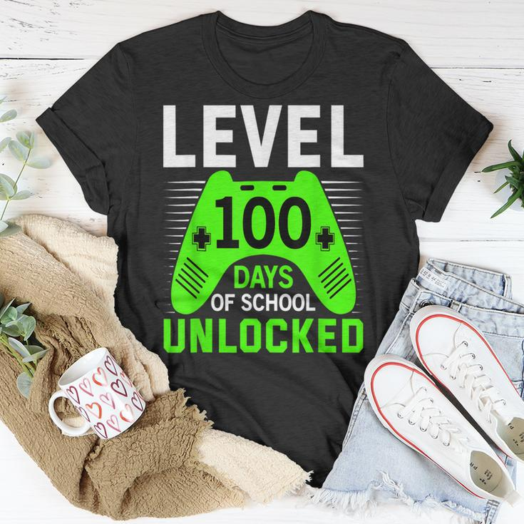 Level 100 Days Of School Unlocked Awesome Students Teachers T-Shirt Funny Gifts