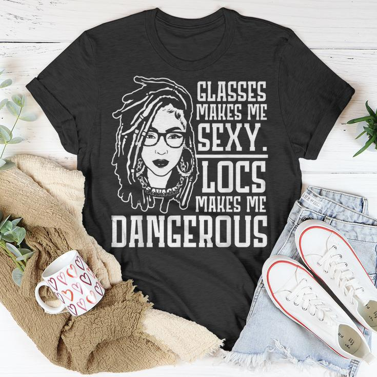 Locs Make Me Dangerous Afro Hair Black American African Girl Unisex T-Shirt Unique Gifts