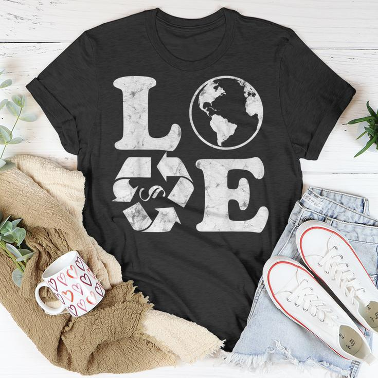Love Earth Day 90S Vintage Recycling Earth Day Unisex T-Shirt Unique Gifts