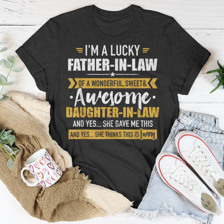 Lucky Fatherinlaw Of Awesome Daughterinlaw Gift For Mens Unisex T-Shirt Unique Gifts