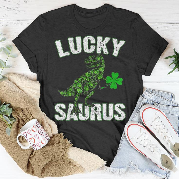 LuckyRex Saurus Clovers Shamrock St Patrick Day Gifts Unisex T-Shirt Funny Gifts