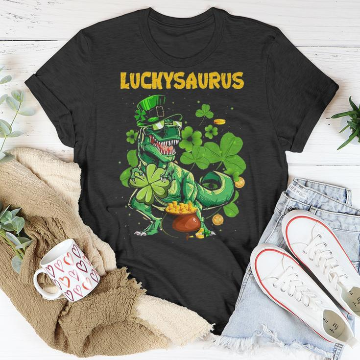Luckysaurus Irish Leprechaun DinosaurRex St Patricks Day Unisex T-Shirt Funny Gifts