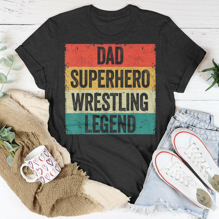 Lustiges Wrestler Papa T-Shirt, Vatertag Superhelden Wrestling Legende Lustige Geschenke