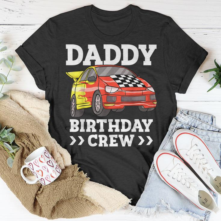 Mens Daddy Birthday Crew Race Car Racing Car Driver Papa Dad Unisex T-Shirt Unique Gifts
