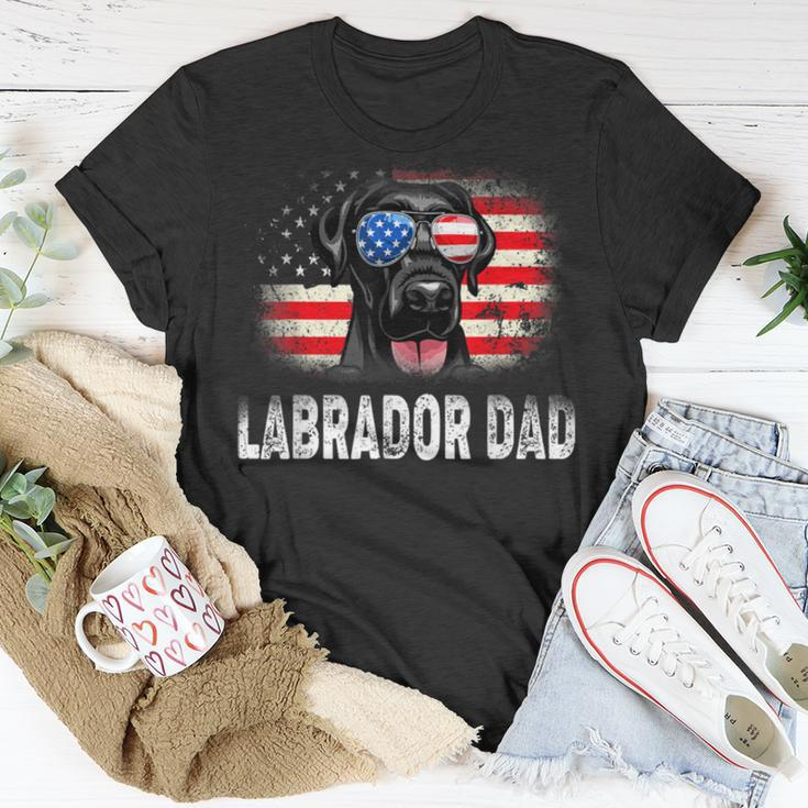 Mens Fun Labrador Dad American Flag Father’S Day Bbmxzvq Unisex T-Shirt Unique Gifts