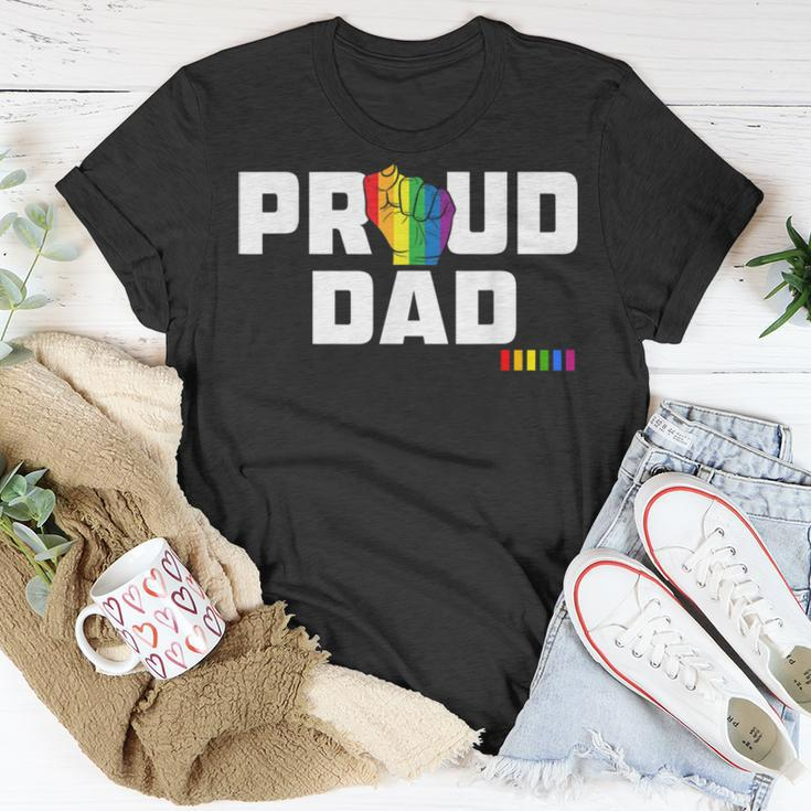 Mens Proud Dad Lgbt Gay Pride Month Lgbtq Rainbow Unisex T-Shirt Unique Gifts
