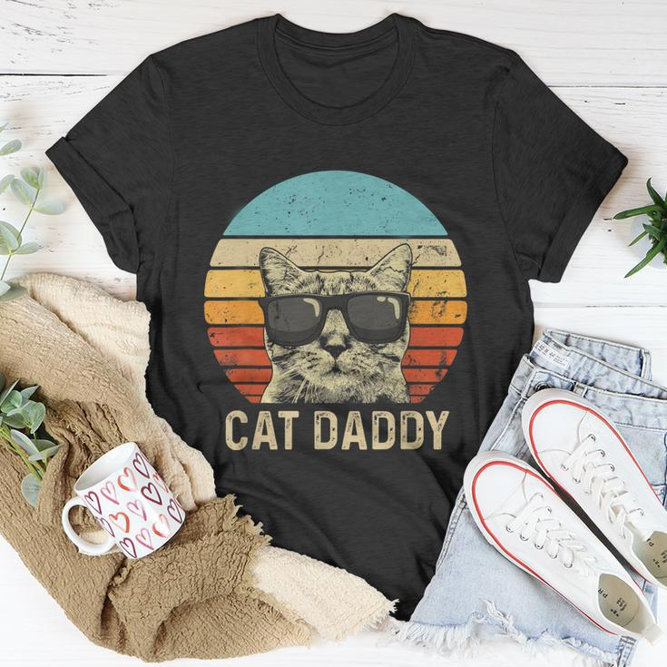 Mens Vintage Cat Daddy Shirt Funny Cat Lover Gift Cat Dad Fathers Unisex T-Shirt Unique Gifts