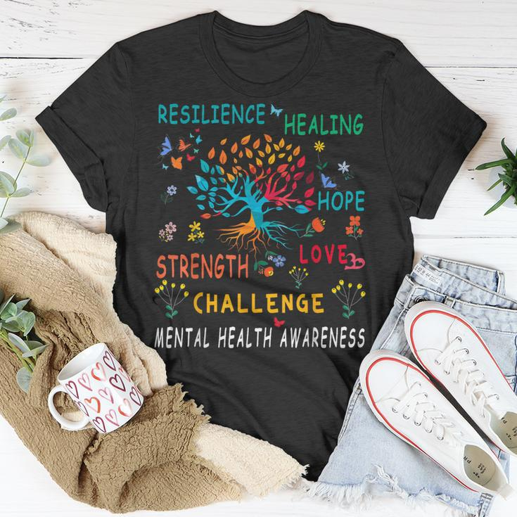 Mental Health Awareness Tree Of Life Hope Unisex T-Shirt Unique Gifts