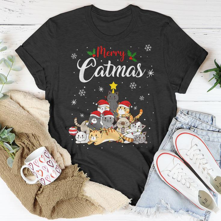 Merry Catmas Funny Cat Mom Cat Dad Christmas Cat Unisex T-Shirt Unique Gifts