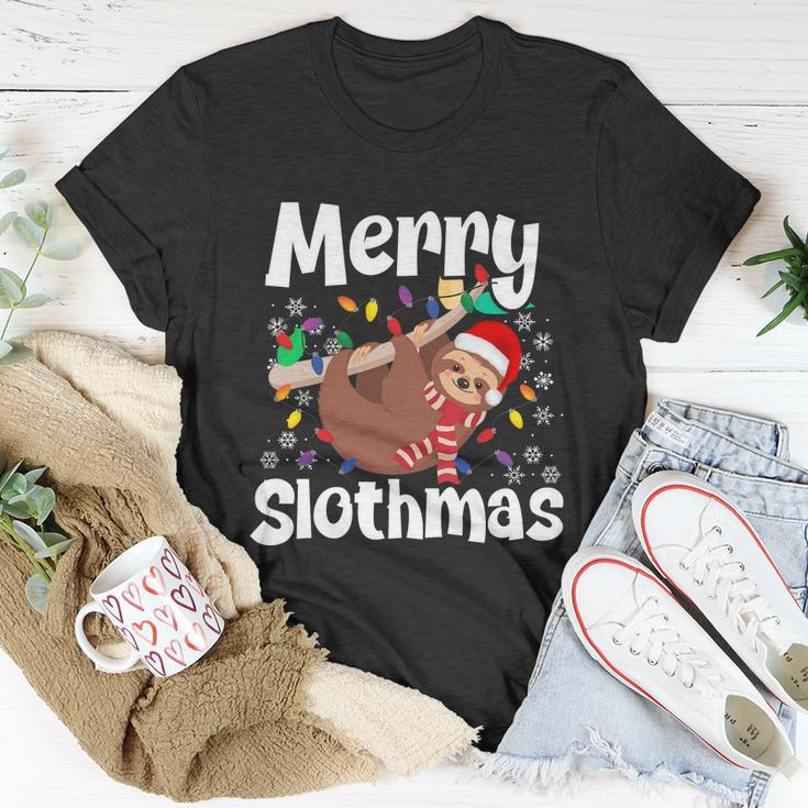 Merry Slothmas Funny Sloth Christmas Xmas Gift Unisex T-Shirt Unique Gifts