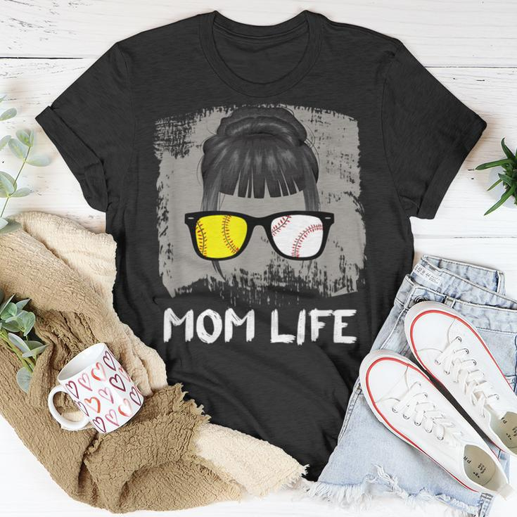Mom Life Sport Mother Sunglasses Softball BaseballUnisex T-Shirt Unique Gifts