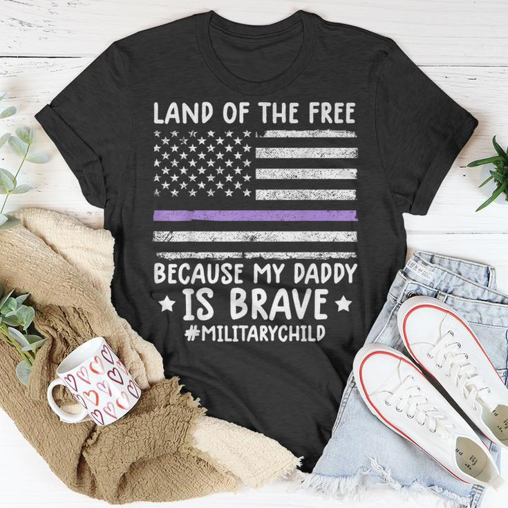 Month Of The Military Land Of Free Because My Daddy Is Brave Unisex T-Shirt Unique Gifts