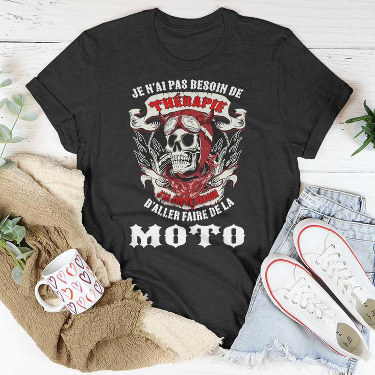 Motorrad-Enthusiasten T-Shirt Totenkopf & Ich brauche keine Therapie Lustige Geschenke