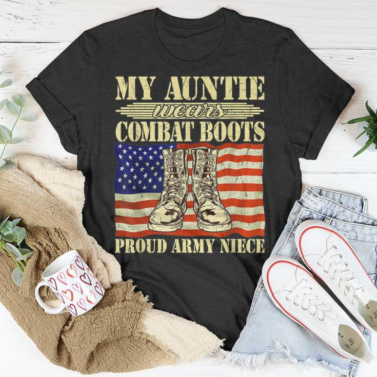 My Auntie Wears Combat Boots Military Proud Army Niece Gift Unisex T-Shirt Unique Gifts