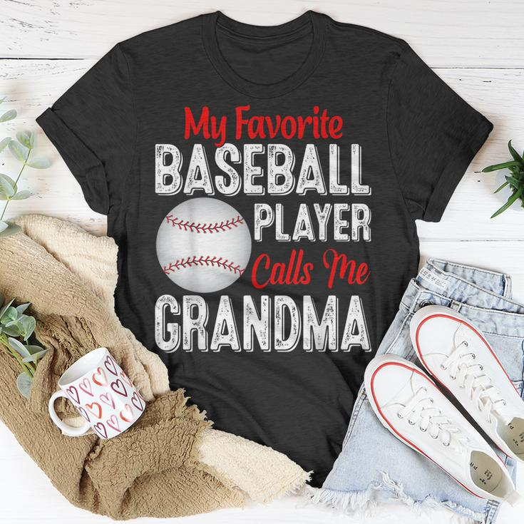 My Favorite Baseball Player Calls Me Grandma Retro Softball Unisex T-Shirt Unique Gifts