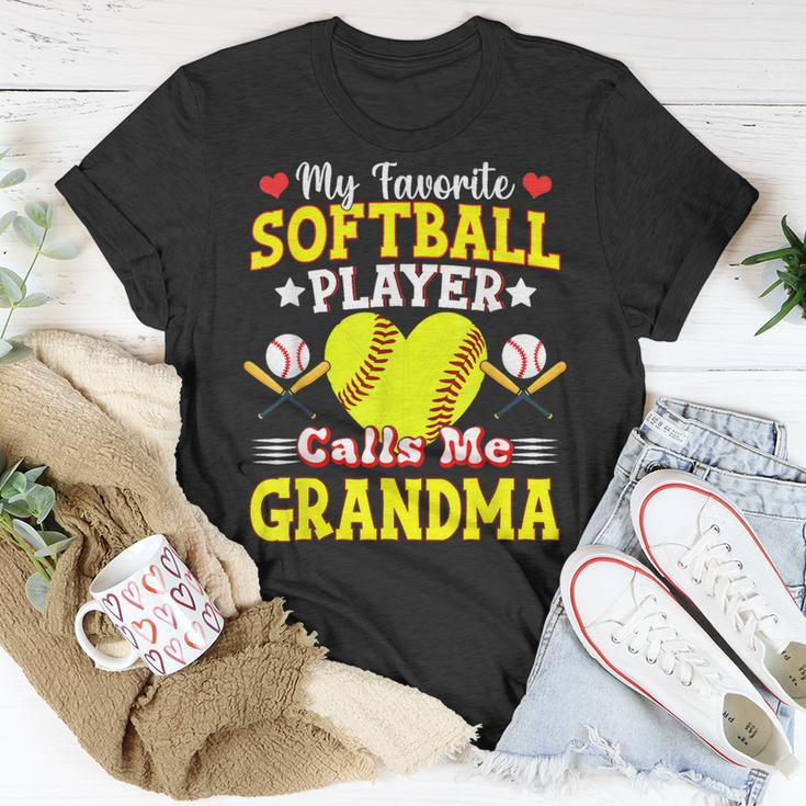 My Favorite Softball Player Calls Me Grandma Mothers Day Unisex T-Shirt Unique Gifts