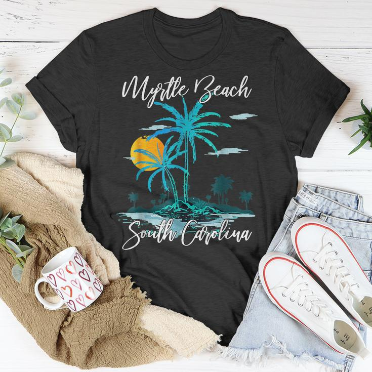 Myrtle Beach South Carolina Beach Summer Surfing Palm Trees Unisex T-Shirt Unique Gifts