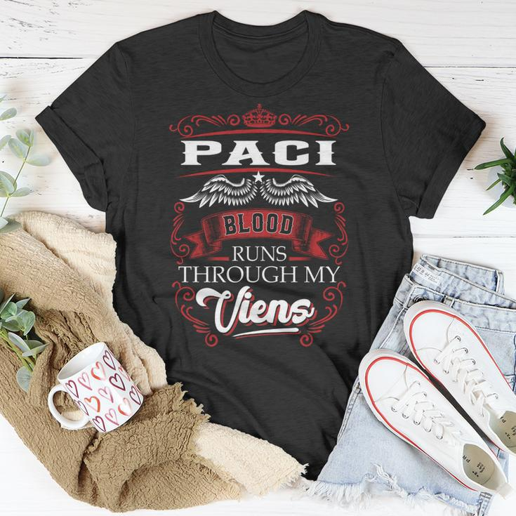 Paci Blood Runs Through My Veins Unisex T-Shirt Funny Gifts