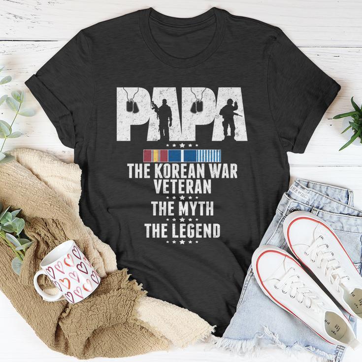 Papa The Korean War Veteran The Myth The Legend Grandpa Gift Unisex T-Shirt Unique Gifts