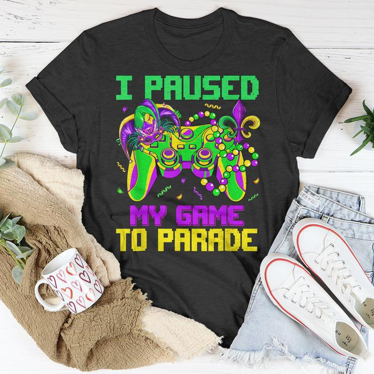 I Paused My Game To Parade Video Gamer Mardi Gras T-Shirt Funny Gifts